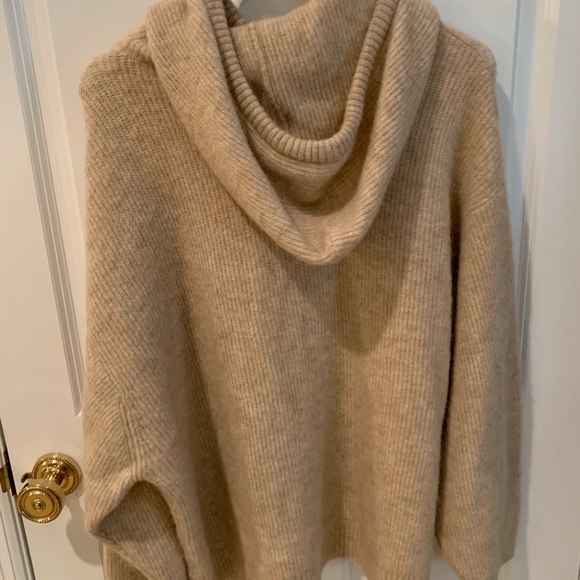 Ribbed Wool Blend Oversized Hoodie 